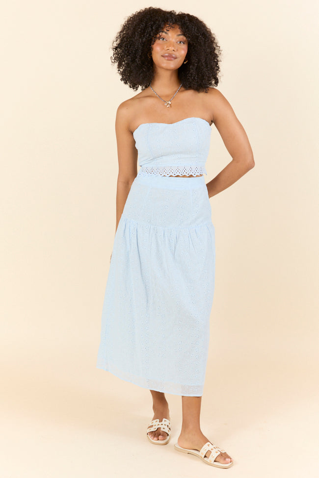 Take It Easy Blue Eyelet Tube Top Set FINAL SALE - Image 2
