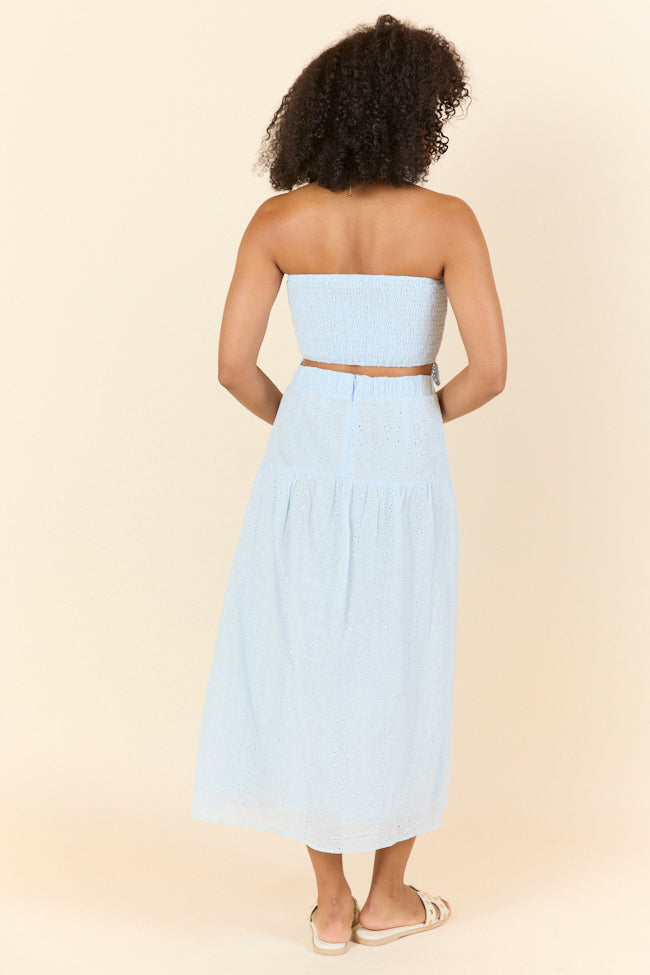 Take It Easy Blue Eyelet Tube Top Set FINAL SALE - Image 5