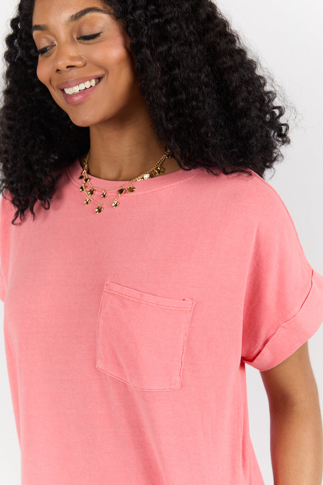 Memories That Last Coral T-Shirt Dress FINAL SALE - Image 3