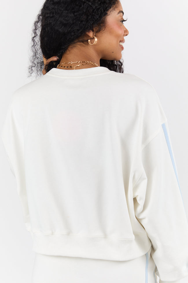 Close Ties White Bow Sleeve Sweatshirt FINAL SALE - Image 5