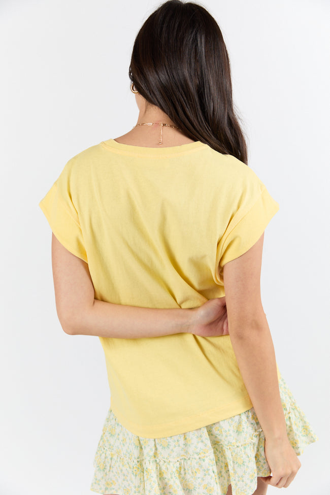 Classic Yellow Cap Sleeve Knit T Shirt FINAL SALE - Image 6