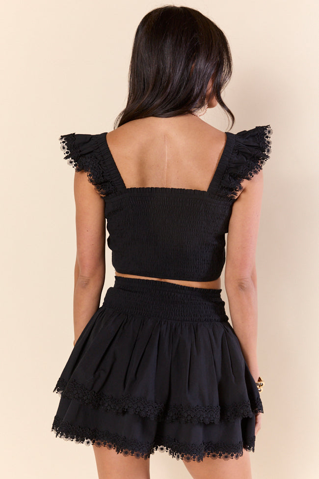 Sweet Talk Black Flutter Shoulder Tank and Skort Set FINAL SALE - Image 5