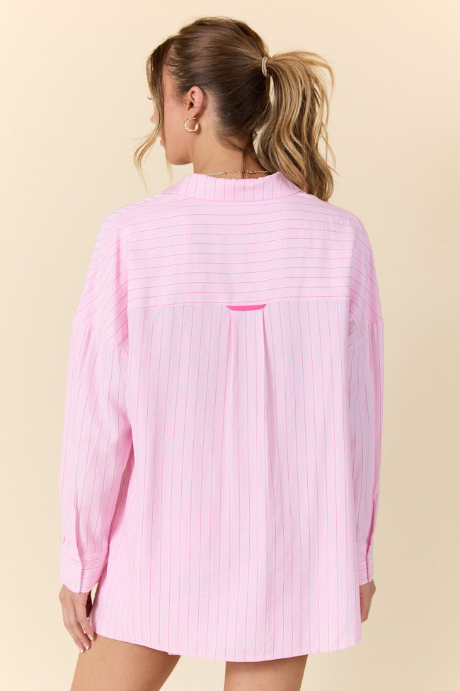 Take It Slow Pink Pinstripe Lounge Set FINAL SALE - Image 6