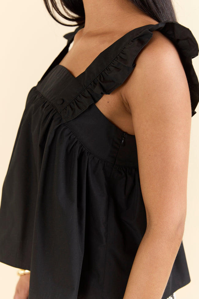 I Choose You Black Bow Back Detail Woven Tank FINAL SALE - Image 5