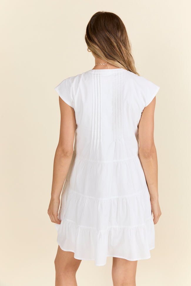 Just A Little White Button Up Mini Dress FINAL SALE - Image 5