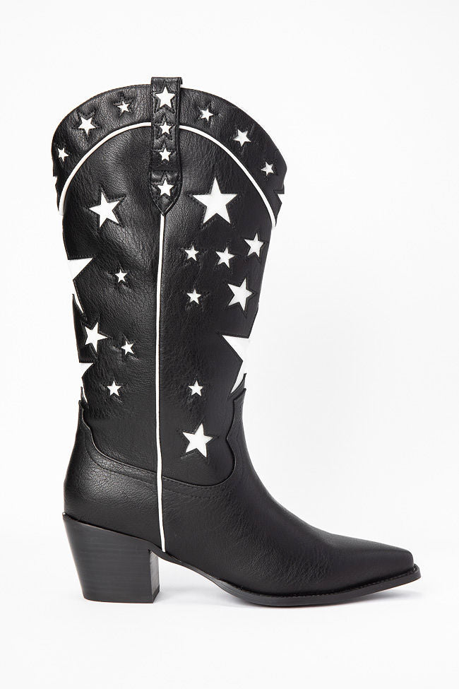 Dollie Black and White Star Boots FINAL SALE - Image 4