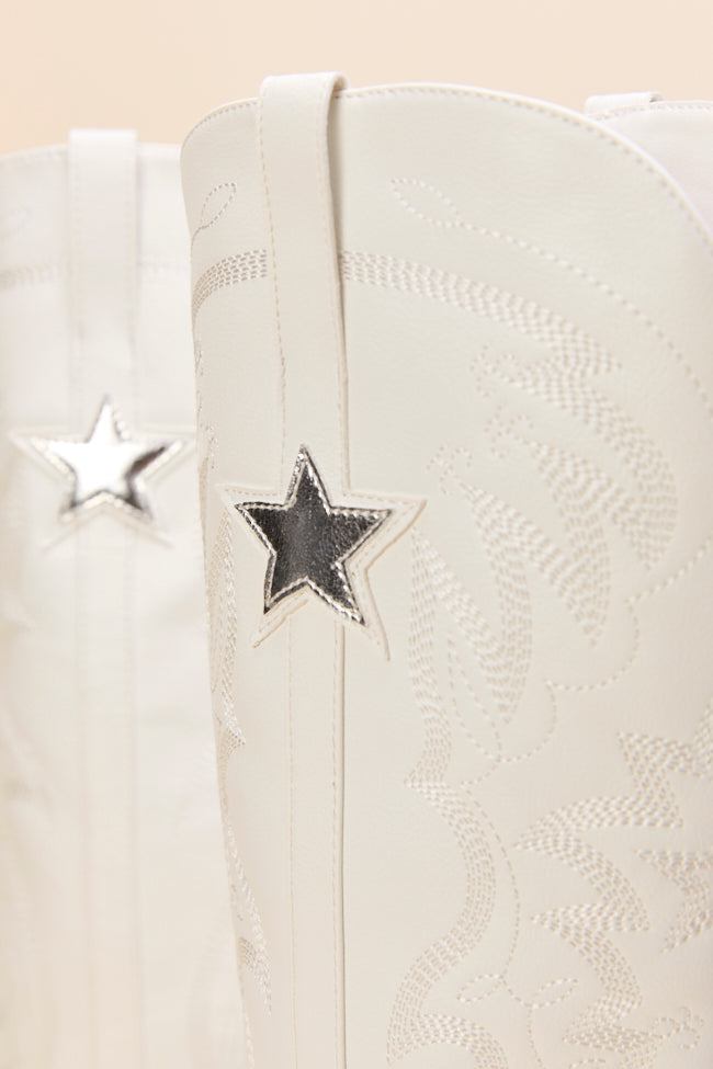 Vicki White Star Western Boots FINAL SALE - Image 4