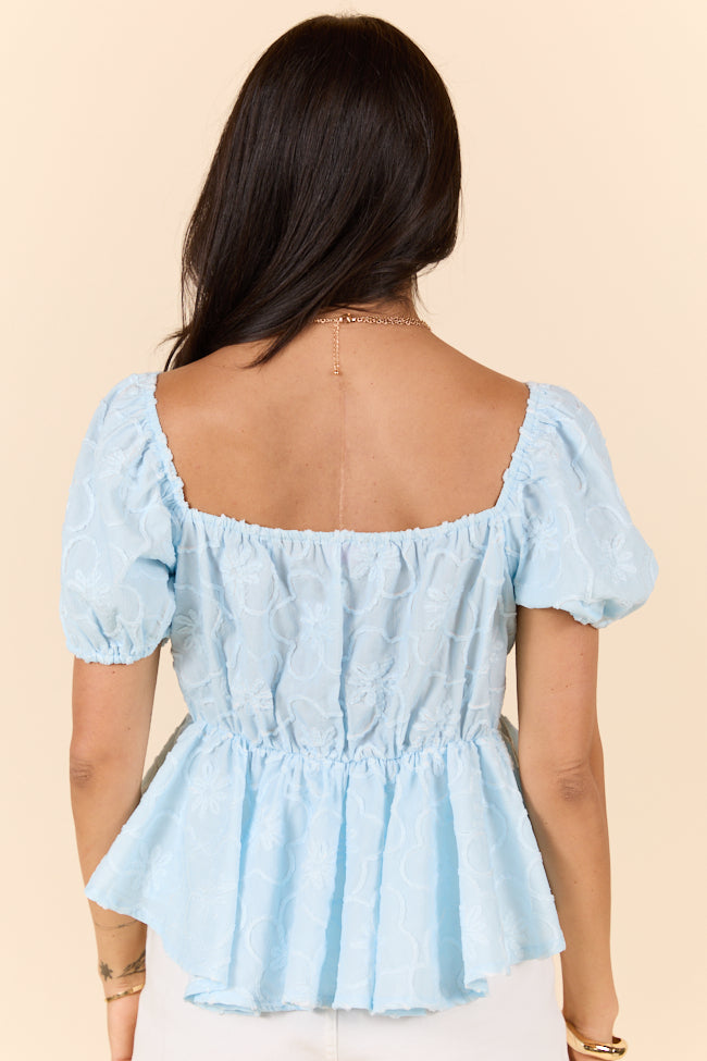 What You Get Baby Blue Floral Embroidered Top FINAL SALE - Image 5