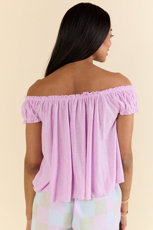 Minimal Essence Purple Off To Shoulder Knit Top FINAL SALE - Image 4