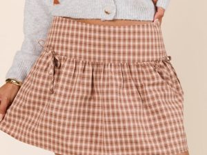 Lynette Brown Plaid Skirt