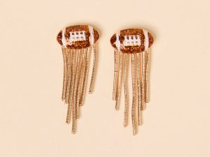 Jackson Brown Football Fringe Earrings FINAL SALE