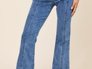 Jocelyn Dark Wash Tie Waist Flare Leg Jeans
