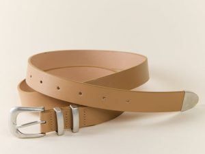Basic Silver Buckle Tan Belt FINAL SALE
