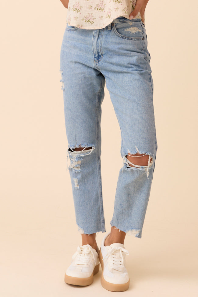 Nadine High Rise Light Denim Straight Leg Jeans