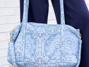 Lilah Blue Paisley Duffle Bag
