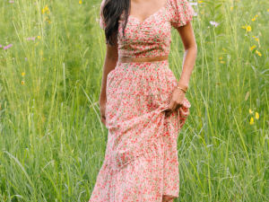 Maisyn Pink Floral Skirt Set FINAL SALE