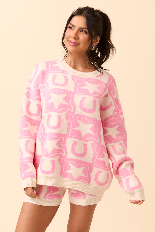 Jolene Pink Western Icon Lounge Sweater - Image 6