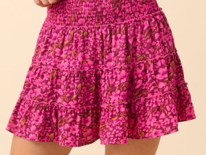Through the Garden Pink Print Skort