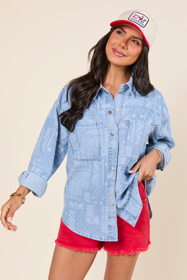 Born To Shine Bandana Chambray Shirt FINAL SALE