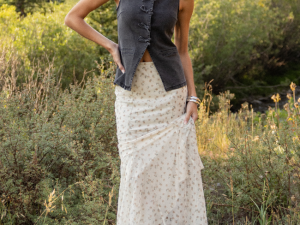 Anna Marie Neutral Floral Knit Maxi Skirt