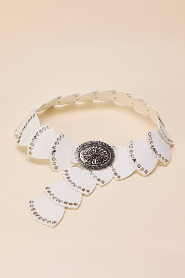 Francesca White Concho Hip Belt - Image 2