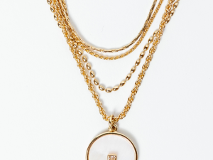 Rosalynn White Disc Necklace