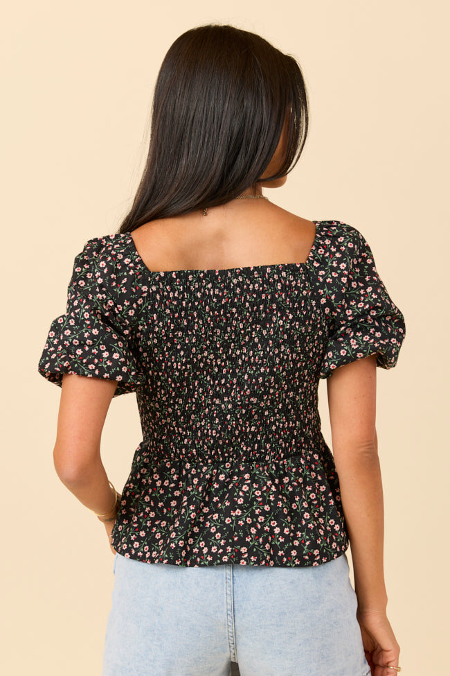 Twist On Things Black Floral Twist Bust Woven Blouse FINAL SALE - Image 4