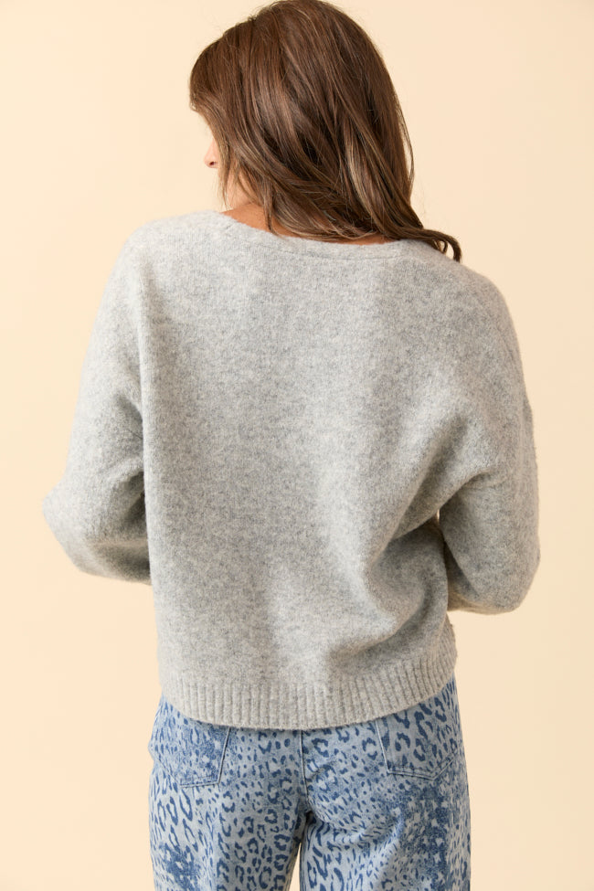 Kathryn Grey Long Sleeve Cardigan - Image 4
