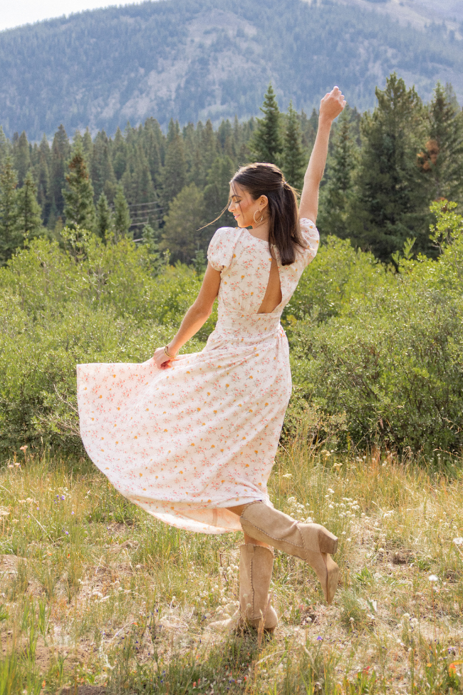 Gabriella Yellow Floral Drop Waist Maxi Dress