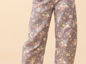 Courtney Floral Print Barrel Leg Pants