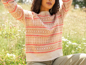 Keira Geo Print Neutral Sweater