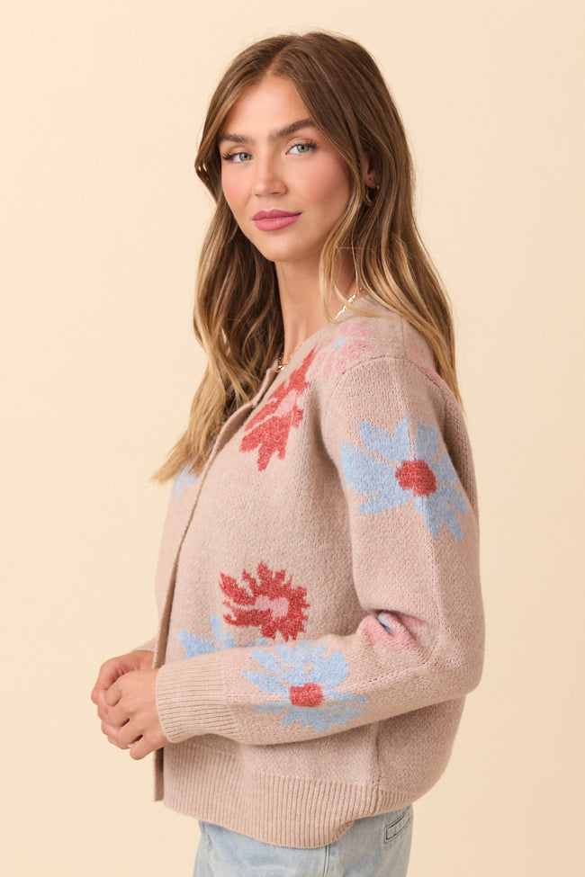 Angel Tan Floral Print Cardigan FINAL SALE - Image 5