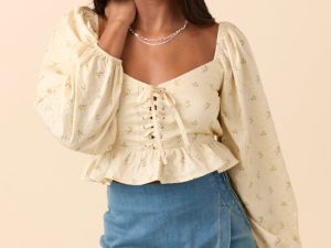 Maisie Yellow Floral Corset Woven Top