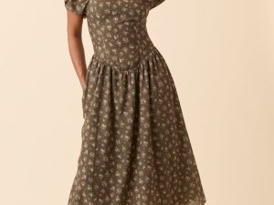 Aimee Brown Floral Drop Waist Maxi Dress