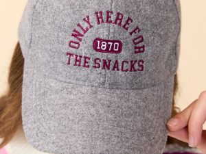 Only Here For The Snacks Grey Baseball Cap FINAL SALE