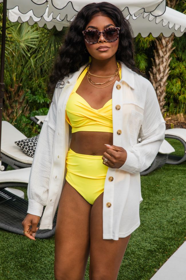 Pulling It Together Ivory Waffle And Gauze Shacket FINAL SALE