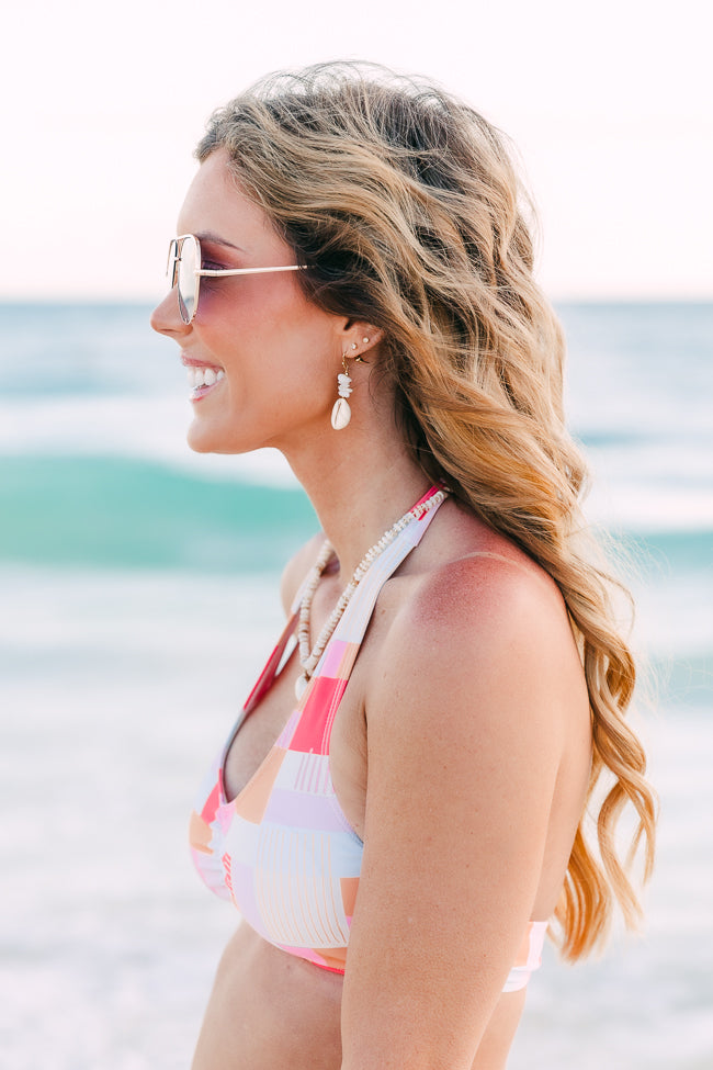 Gossip On Deck Halter Neck In Tori Patch Bikini Top FINAL SALE - Image 4