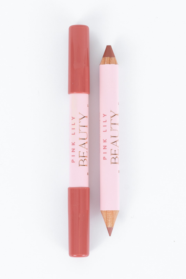 Pink Lily Beauty Double Bloom Dual Lipstick and Lip Liner - Rose and Shine FINAL SALE