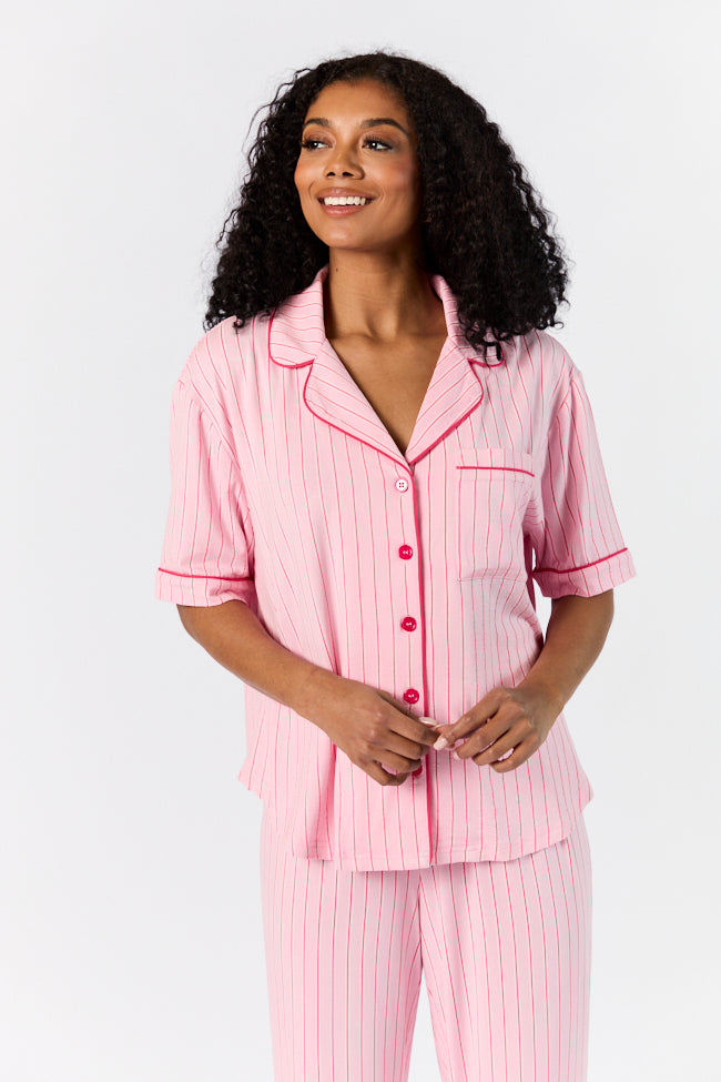 Good To Get Away Pink and Red Stripe Top FINAL SALE - Image 4