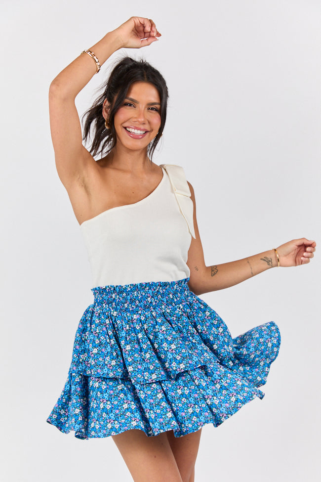 Count Me In Ivory One Shoulder Bow Detail Sweater Tank FINAL SALE - Image 5