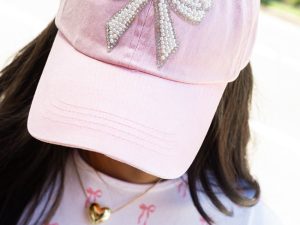 Pink Pearl Bow Hat