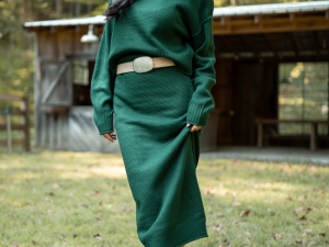 Jamie Forest Sweater Turtleneck Skirt Set