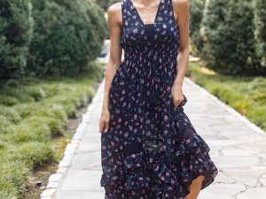 Lucky To Have You Sleeveless Black Floral Maxi Dress
