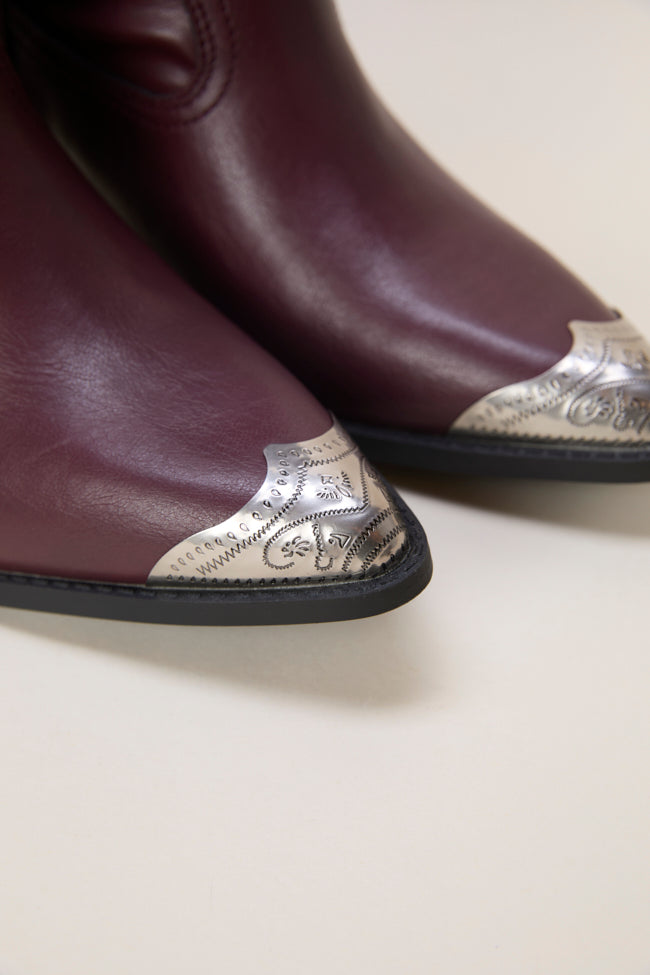 Heather Claret Slouch Boots Emily Fauver X Pink Lily - Image 5