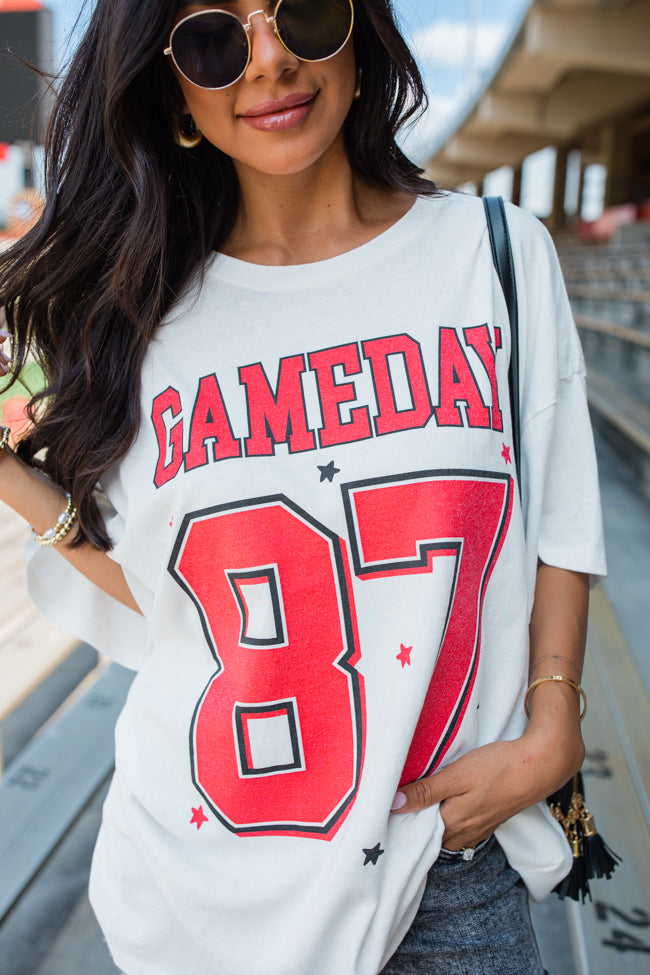 Gameday 87 Off White Oversized Graphic Tee - Image 2