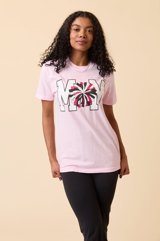 Mom Block Cheer Light Pink Graphic Tee - Image 3