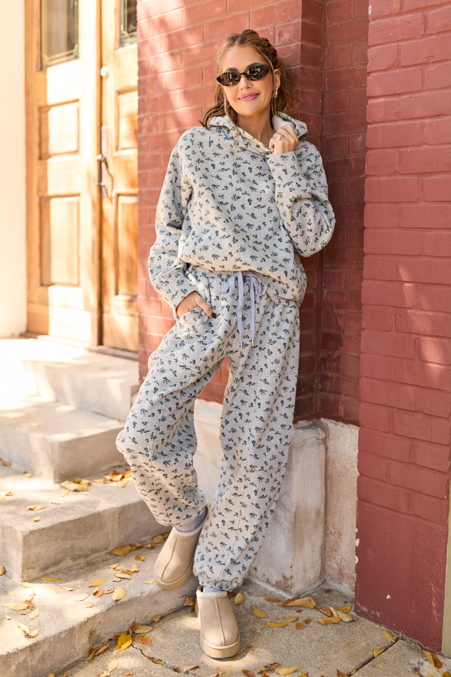 Jolie Grey Floral Hoodie Amber Massey X Pink Lily - Image 2