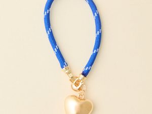 Lea Blue Puff Heart Bracelet
