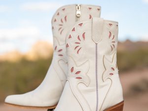 Dallas White Pointed Toe Booties FINAL SALE