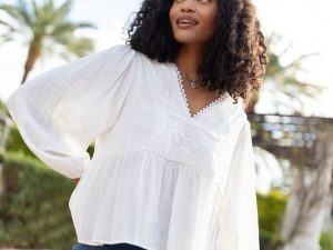 Glistening Lights Ivory Lace Detail Woven Long Sleeve Blouse FINAL SALE